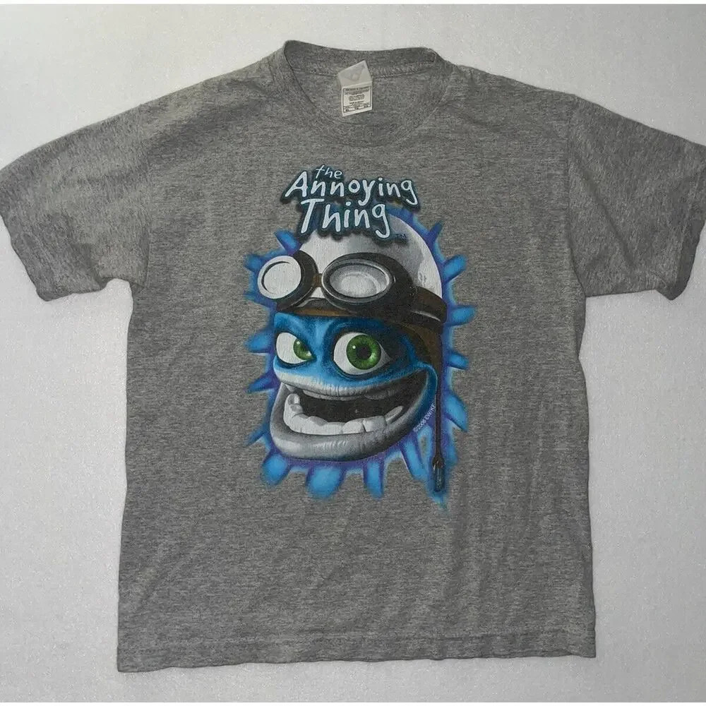 VTG Crazy Frog The Annoying Thing Short Sleeve T-Shirt Size YOUTH‎ XL Gray Y2K